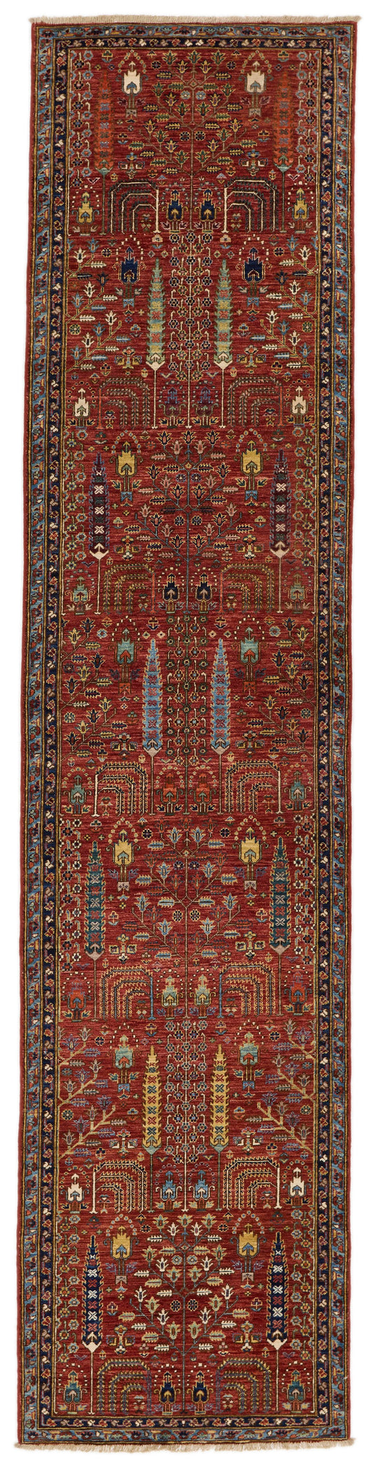 3x12 Rust and Multicolor Traditional Runner