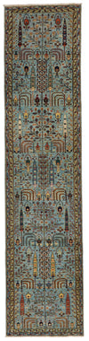 3x11 Light Blue and Multicolor Traditional Runner