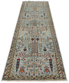 3x11 Light Blue and Multicolor Traditional Runner