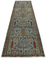 3x11 Light Blue and Multicolor Traditional Runner