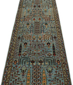 3x11 Light Blue and Multicolor Traditional Runner