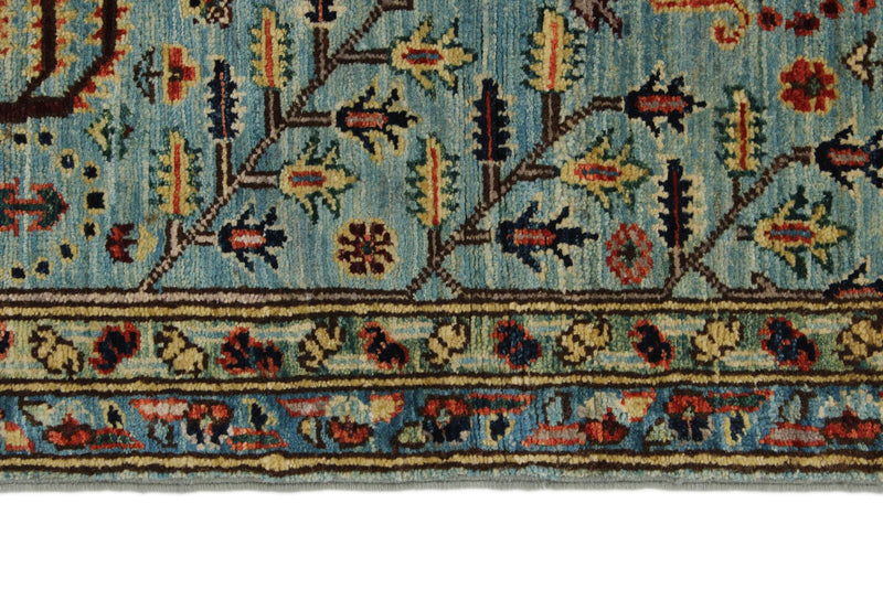 3x11 Light Blue and Multicolor Traditional Runner