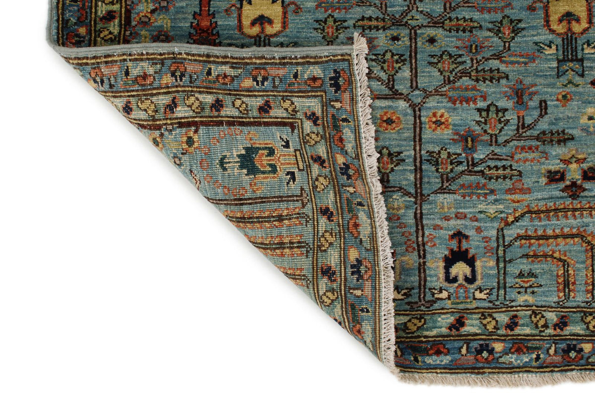 3x11 Light Blue and Multicolor Traditional Runner