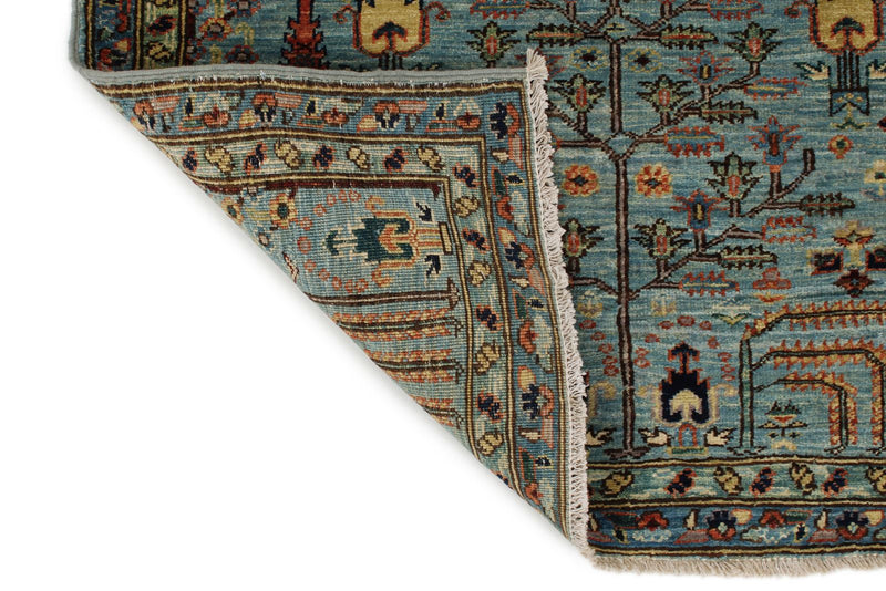 3x11 Light Blue and Multicolor Traditional Runner