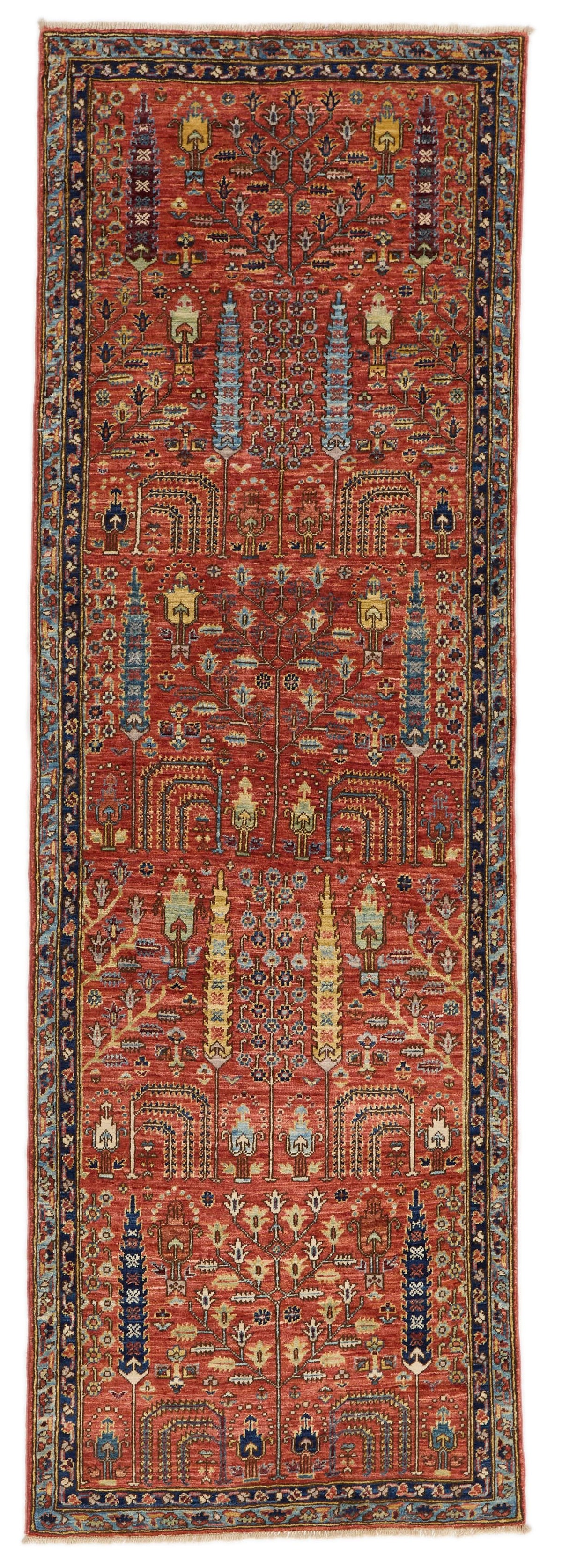 3x8 Rust and Multicolor Traditional Runner