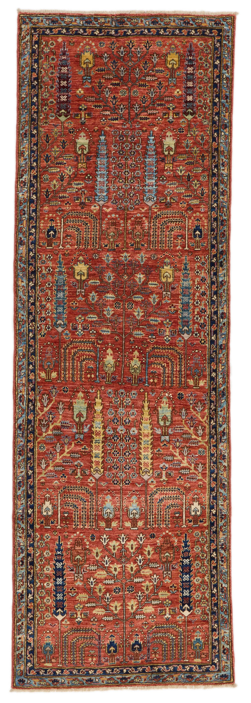 3x8 Rust and Multicolor Traditional Runner