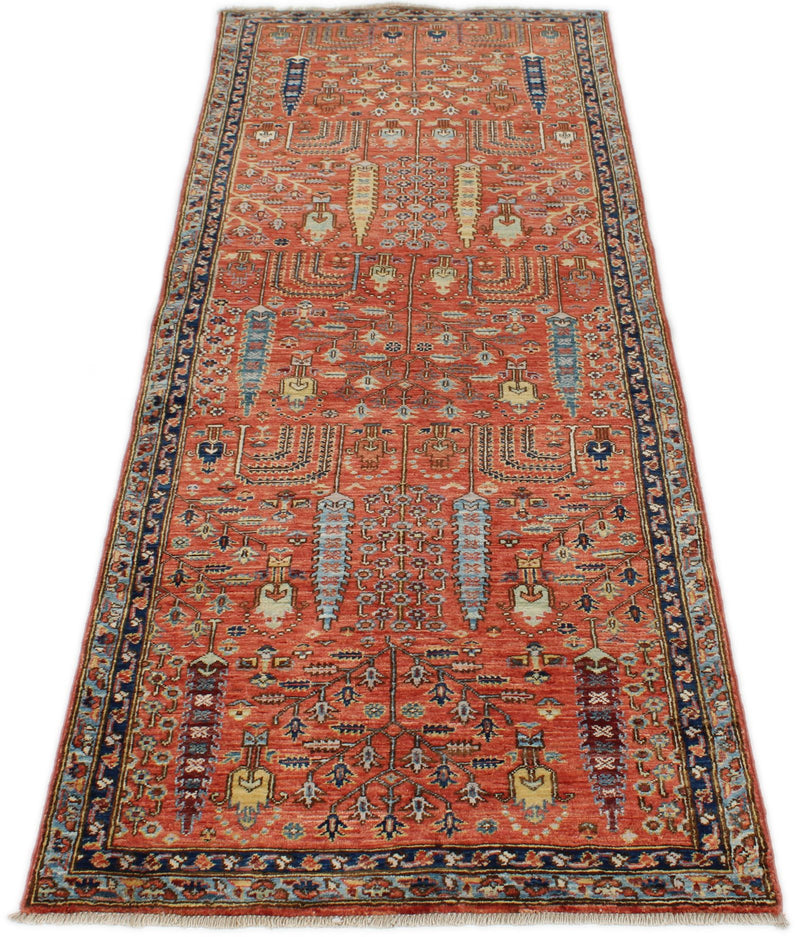 3x8 Rust and Multicolor Traditional Runner