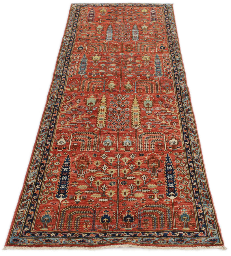 3x8 Rust and Multicolor Traditional Runner