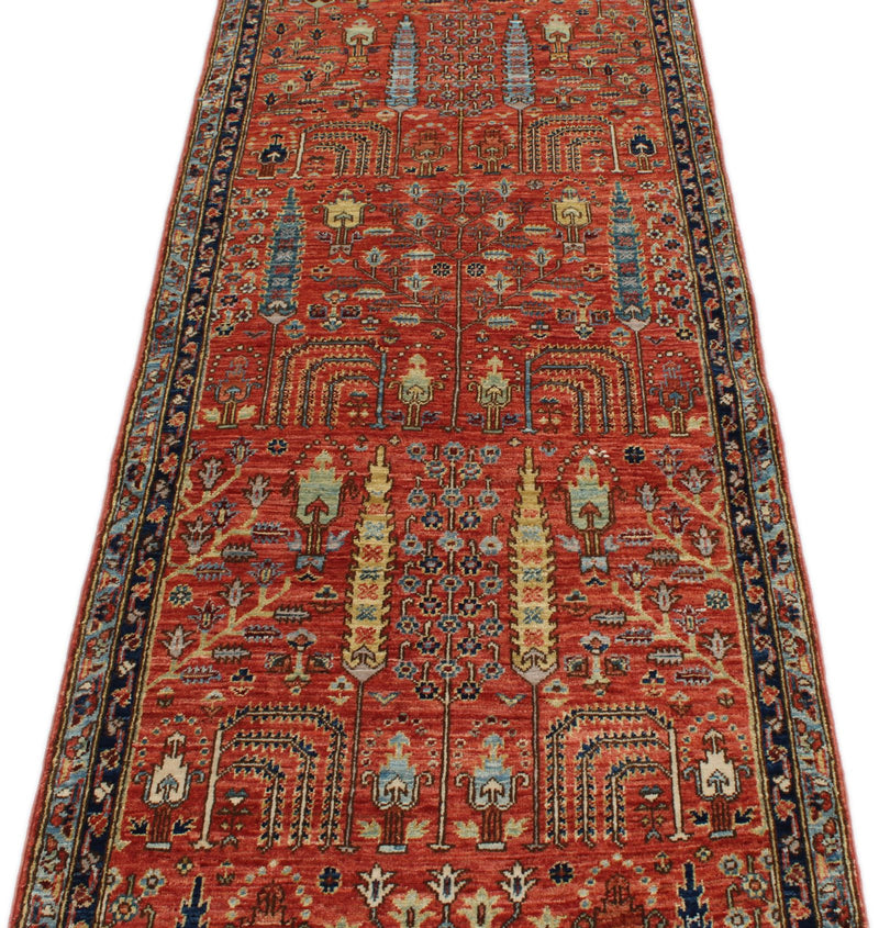 3x8 Rust and Multicolor Traditional Runner