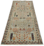 3x8 Beige and Multicolor Traditional Runner