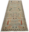 3x8 Beige and Multicolor Traditional Runner