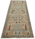 3x8 Beige and Multicolor Traditional Runner