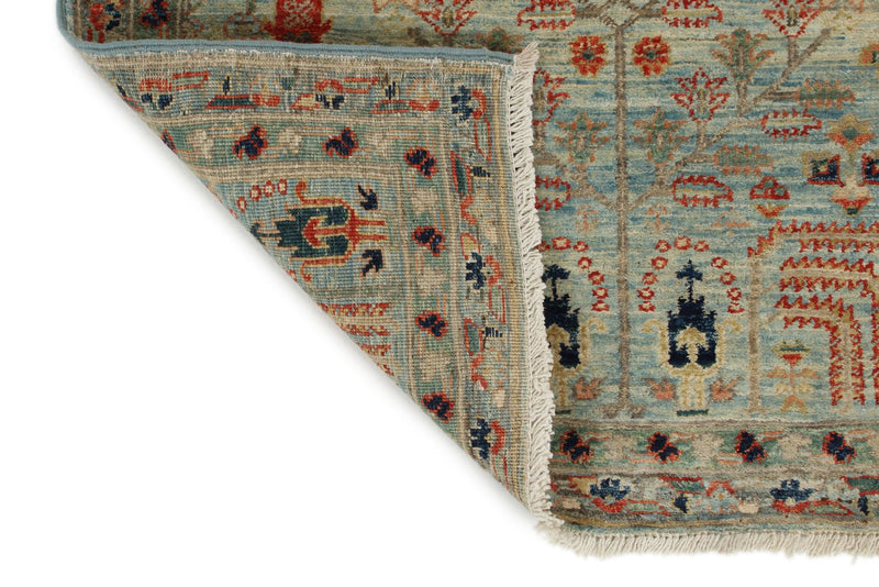3x8 Beige and Multicolor Traditional Runner