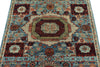 3x5 Light Blue and Ivory Turkish Tribal Rug