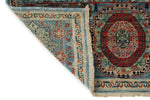 3x5 Light Blue and Ivory Turkish Tribal Rug