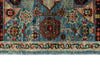 3x5 Light Blue and Ivory Turkish Tribal Rug