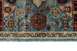3x5 Light Blue and Ivory Turkish Tribal Rug