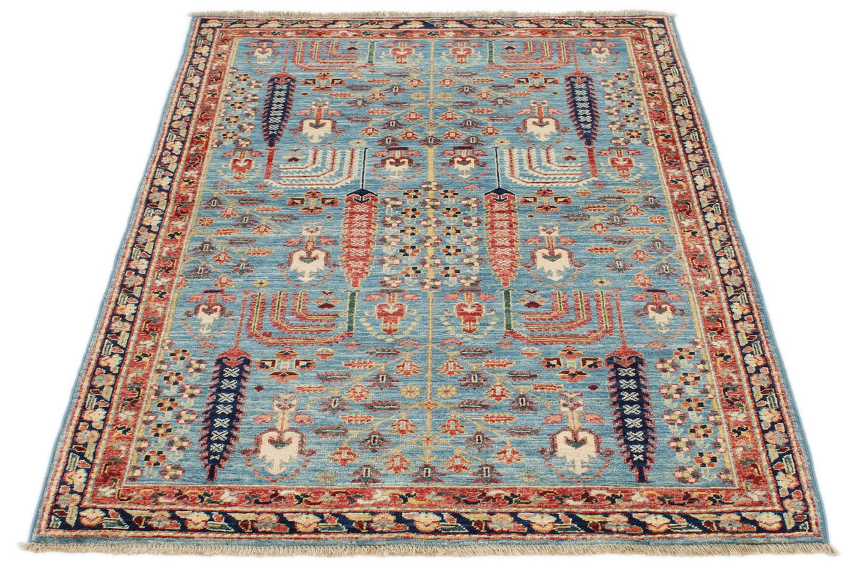 3x5 Blue and Multicolor Traditional Rug