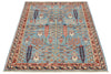 3x5 Blue and Multicolor Traditional Rug