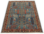 3x5 Blue and Multicolor Traditional Rug