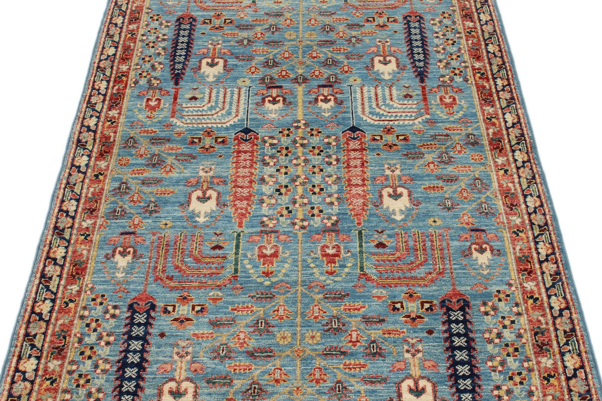 3x5 Blue and Multicolor Traditional Rug