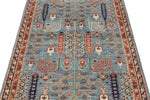 3x5 Blue and Multicolor Traditional Rug