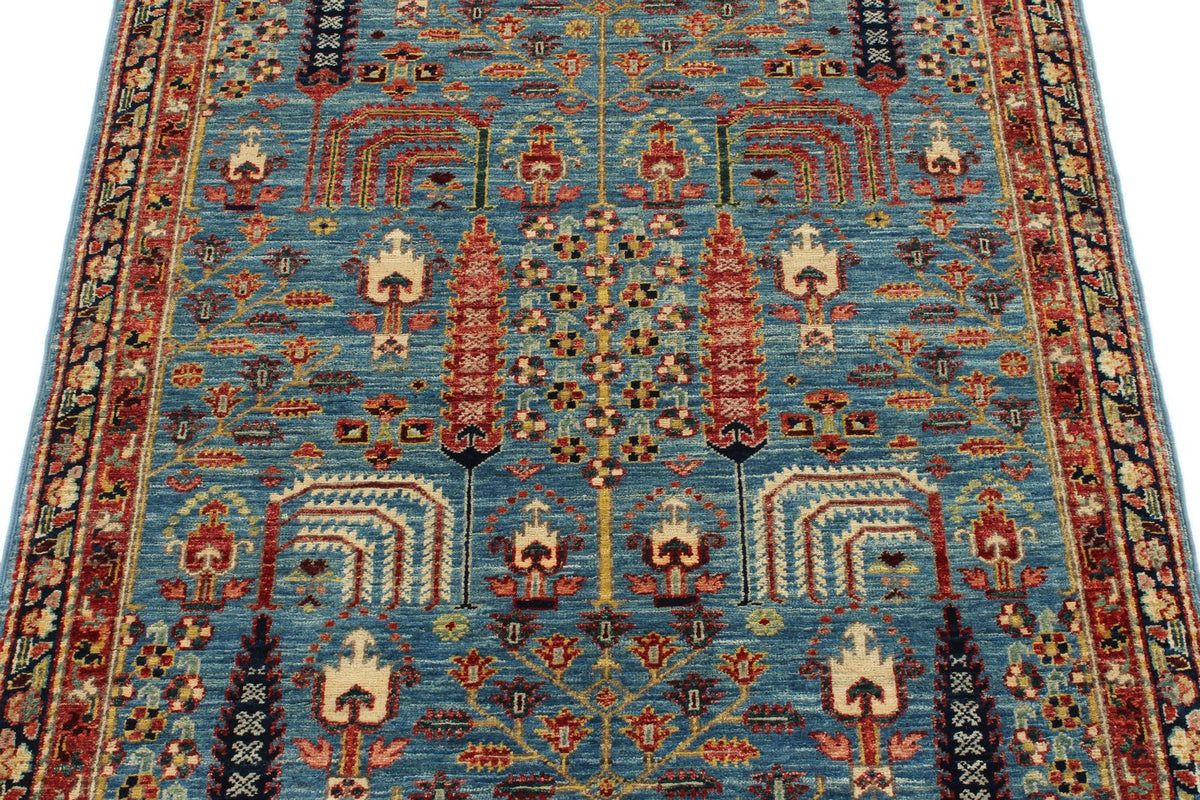 3x5 Blue and Multicolor Traditional Rug