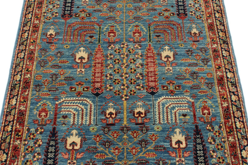 3x5 Blue and Multicolor Traditional Rug