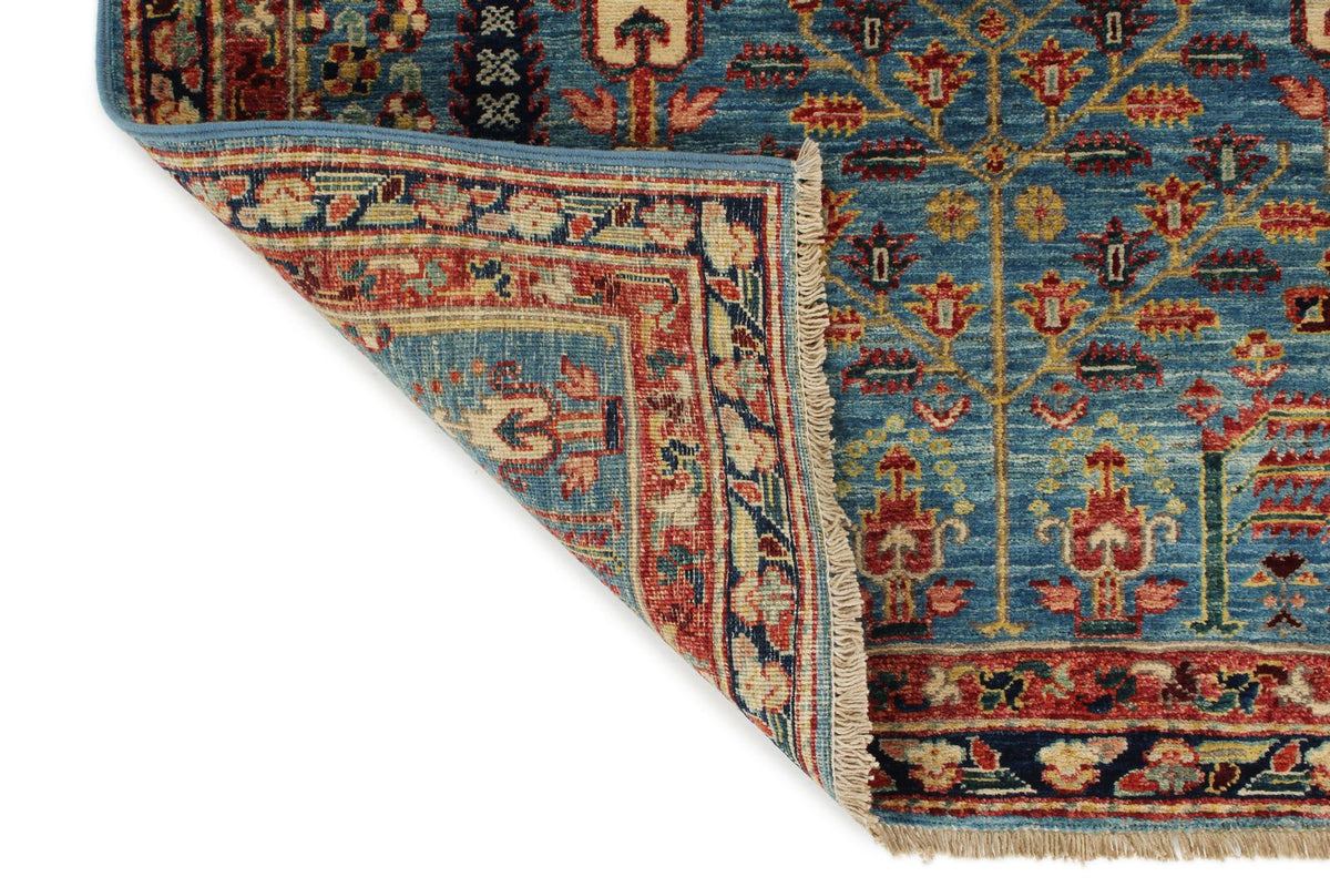 3x5 Blue and Multicolor Traditional Rug