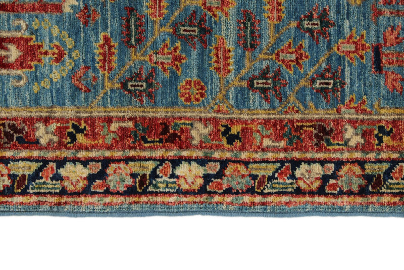 3x5 Blue and Multicolor Traditional Rug