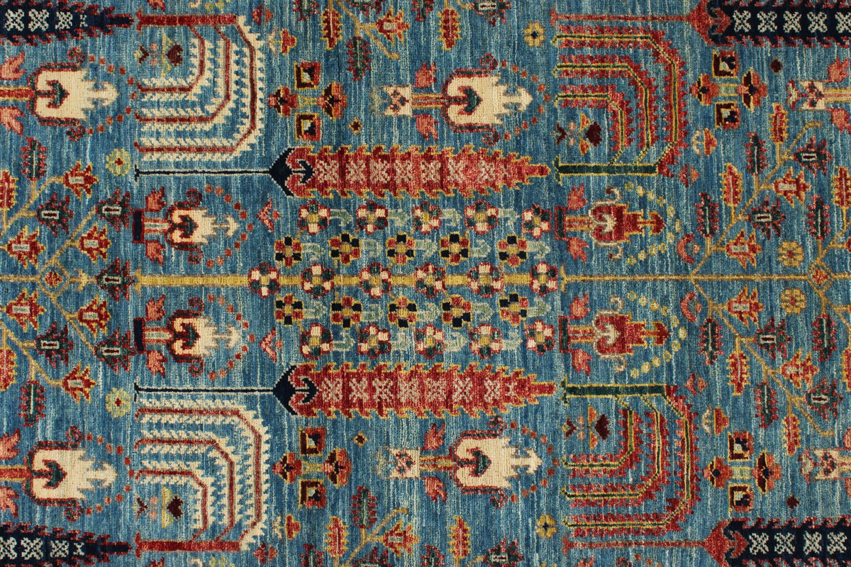 3x5 Blue and Multicolor Traditional Rug