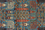 3x5 Blue and Multicolor Traditional Rug