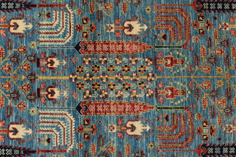 3x5 Blue and Multicolor Traditional Rug