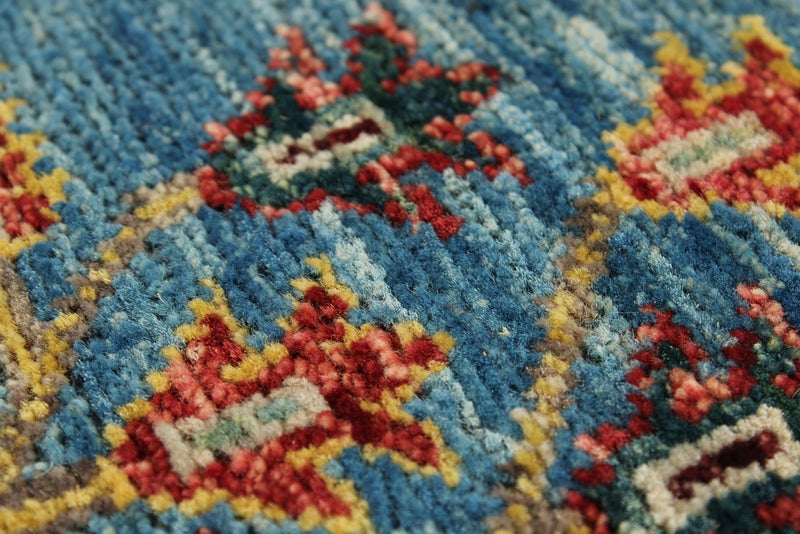 3x5 Blue and Multicolor Traditional Rug