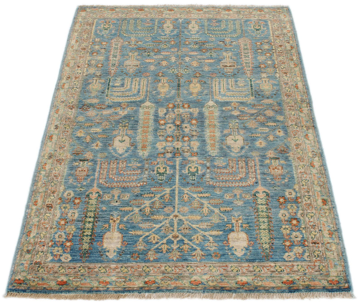 3x5 Blue and Brown Traditional Rug
