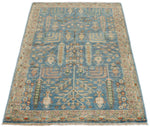 3x5 Blue and Brown Traditional Rug