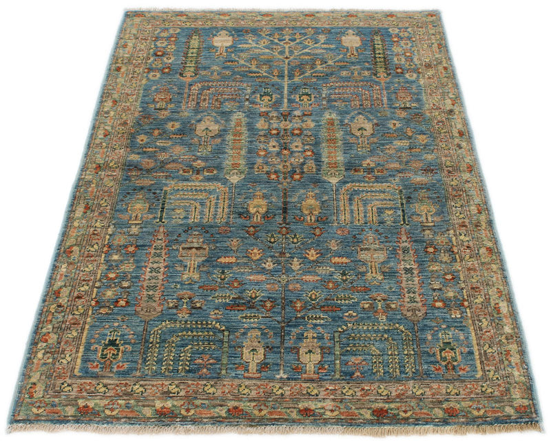 3x5 Blue and Brown Traditional Rug