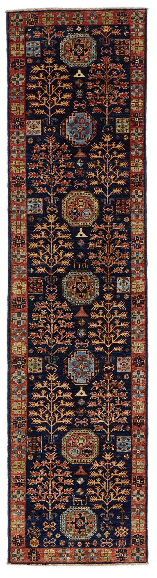 3x10 Navy and Rust Anatolian Traditional Runner