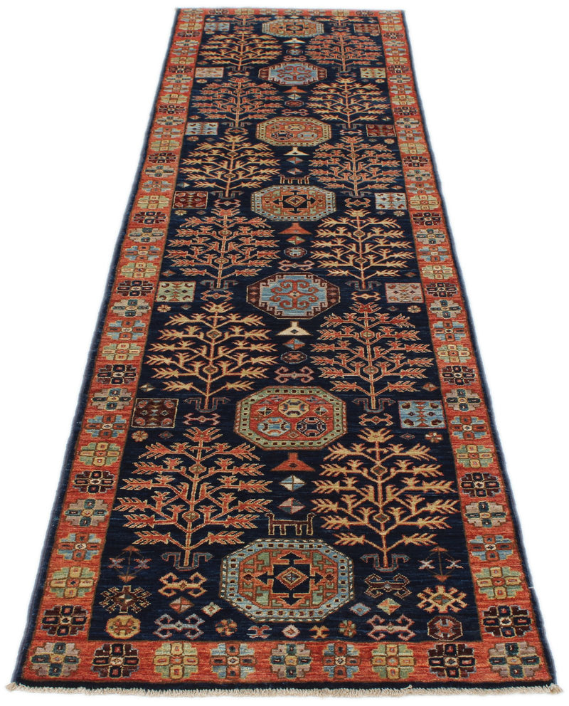 3x10 Navy and Rust Anatolian Traditional Runner
