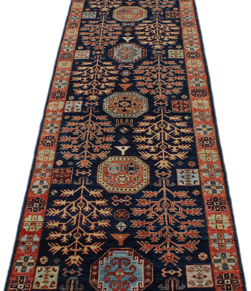 3x10 Navy and Rust Anatolian Traditional Runner