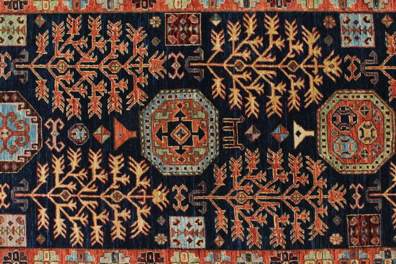 3x10 Navy and Rust Anatolian Traditional Runner