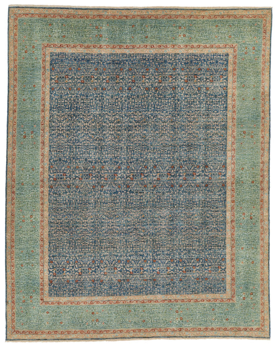 8x10 Blue and Green Traditional Rug