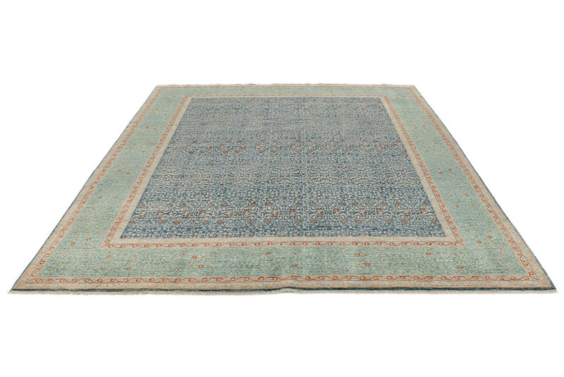 8x10 Blue and Green Traditional Rug