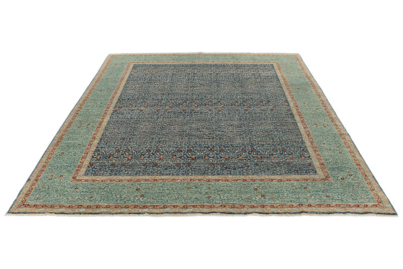 8x10 Blue and Green Traditional Rug