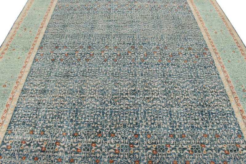 8x10 Blue and Green Traditional Rug