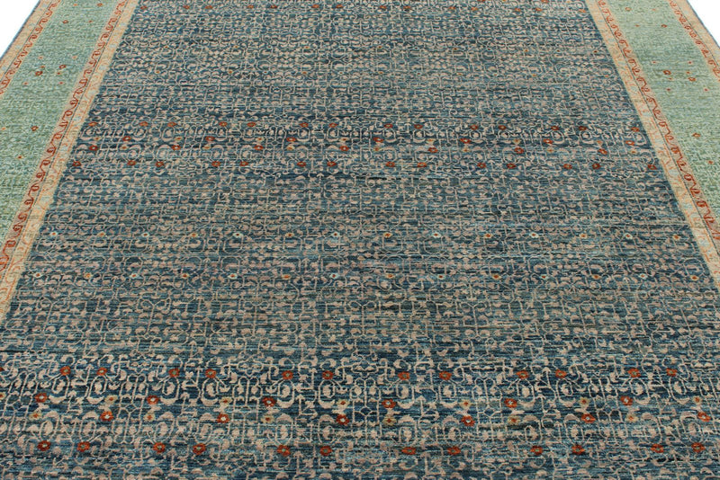 8x10 Blue and Green Traditional Rug