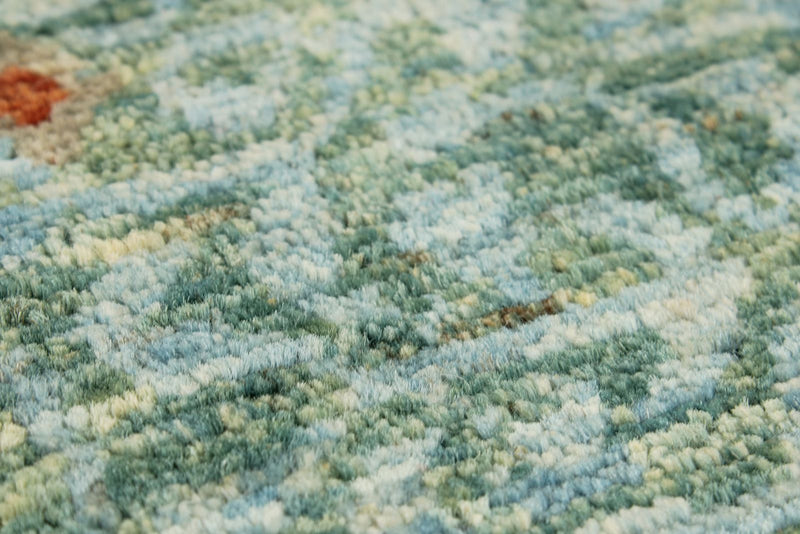 8x10 Blue and Green Traditional Rug