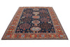 6x9 Navy and Red Traditional Rug