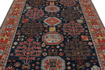 6x9 Navy and Red Traditional Rug