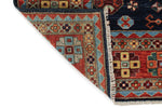 6x9 Navy and Red Traditional Rug